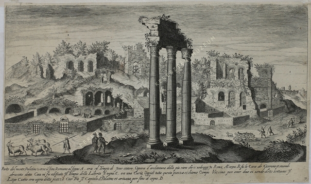 A Mons Palatinus Forum Romanum felől, Jupiter templom romjaival