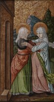 Vizitáció ábrázolásával - hátoldalán: Krisztus ostorozása