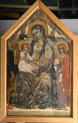Madonna a trónon két angyallal, ...